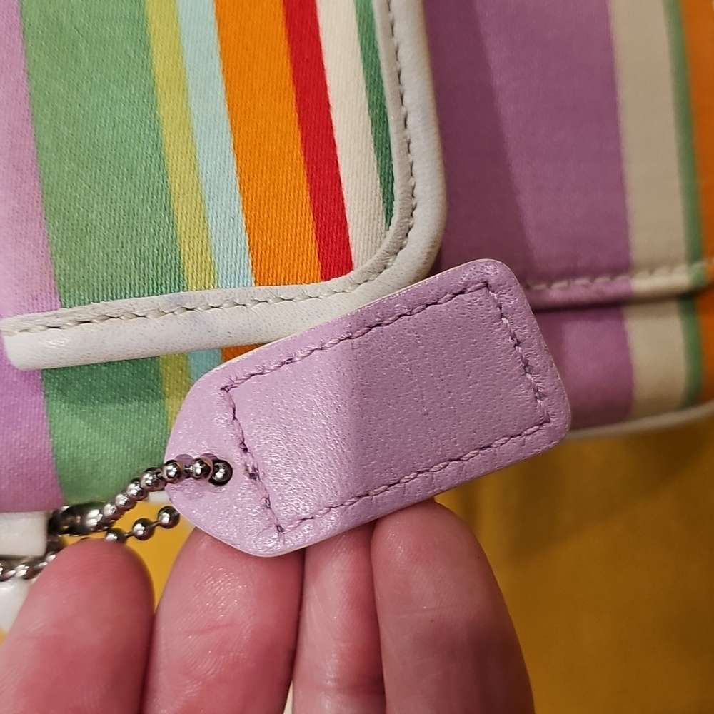 Coach Hampton Multicolor Stripe Large Wristlet - EUC - Picture 5 of 12